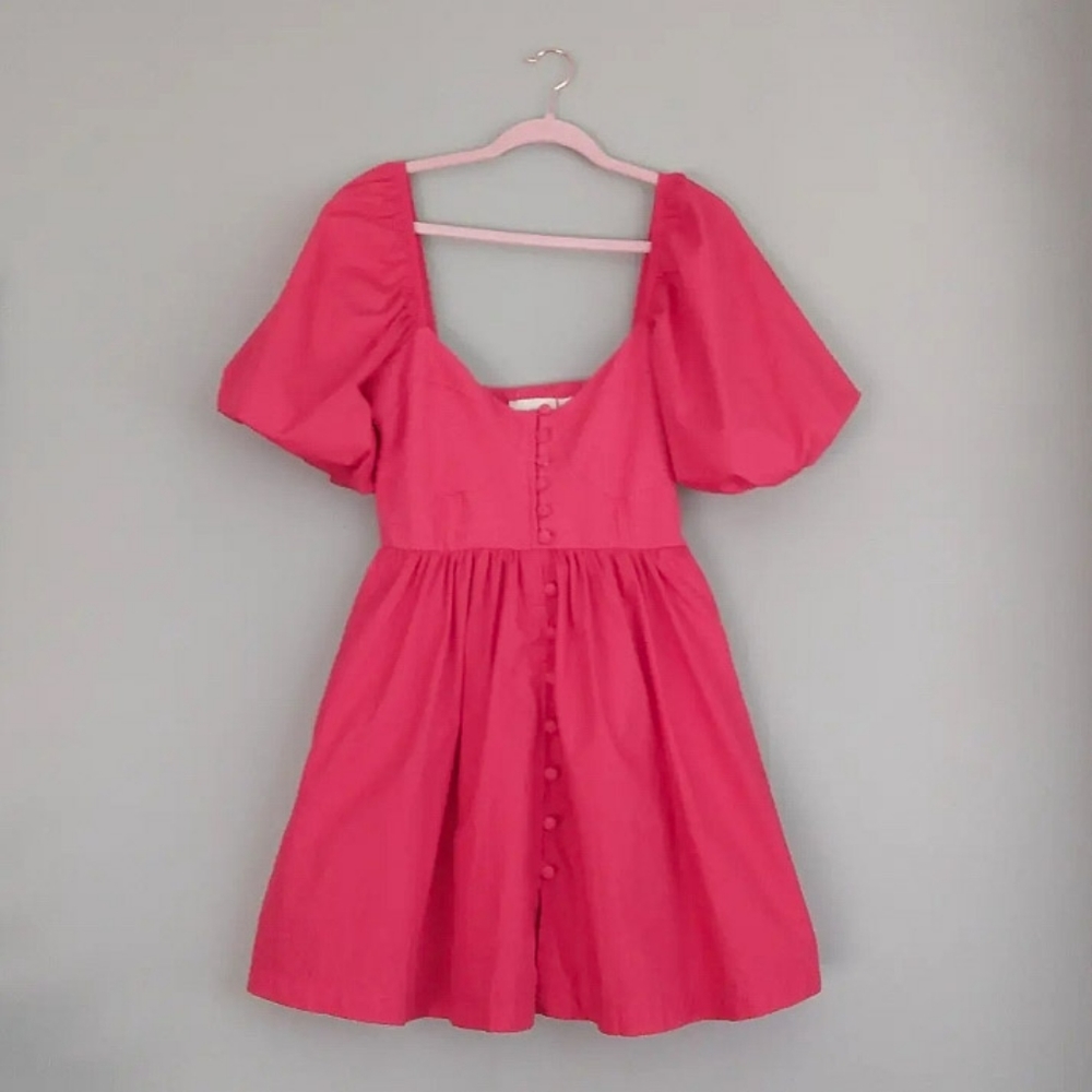 Anthropologie Smocked Puff Sleeve Corset Milkmaid Neckline Dress - Picture 4 of 5